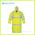 Fluorescence Color Reflective Waterproof PVC Polyester Rain Jacket Rvc-132